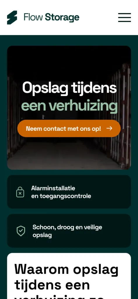 Storage during a move use-case page on a phone
