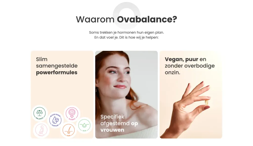 Waarom Ovabalance section with benefit cards
