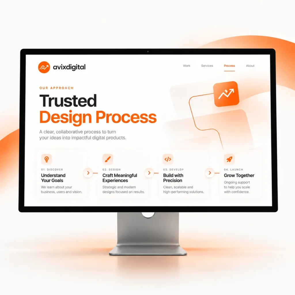 Design process shown on a desktop monitor